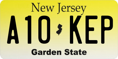 NJ license plate A10KEP