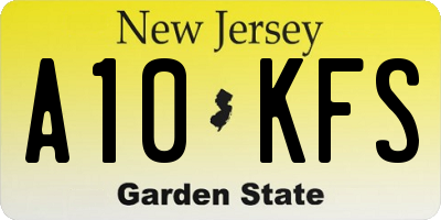NJ license plate A10KFS