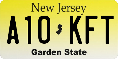 NJ license plate A10KFT