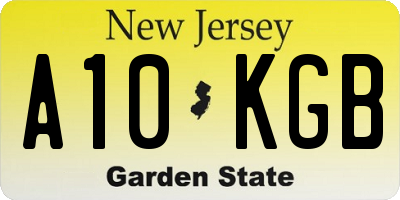 NJ license plate A10KGB