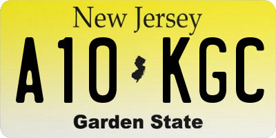 NJ license plate A10KGC