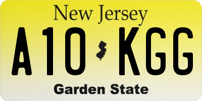 NJ license plate A10KGG