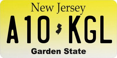 NJ license plate A10KGL