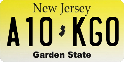 NJ license plate A10KGO