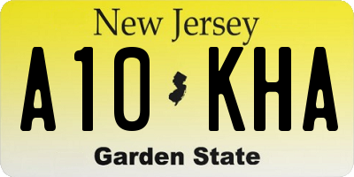 NJ license plate A10KHA