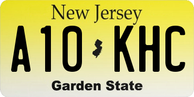 NJ license plate A10KHC