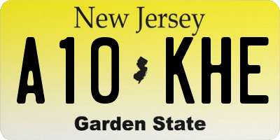 NJ license plate A10KHE