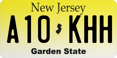 NJ license plate A10KHH