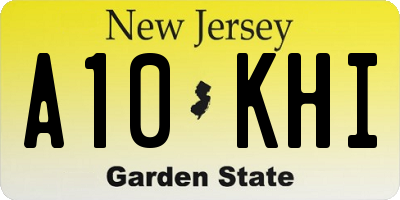 NJ license plate A10KHI