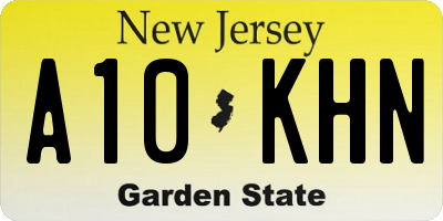 NJ license plate A10KHN