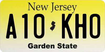 NJ license plate A10KHO