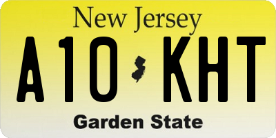 NJ license plate A10KHT