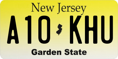 NJ license plate A10KHU