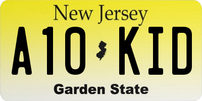 NJ license plate A10KID