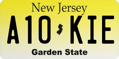 NJ license plate A10KIE