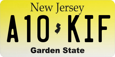 NJ license plate A10KIF