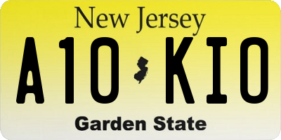 NJ license plate A10KIO