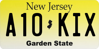 NJ license plate A10KIX