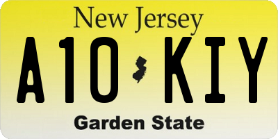 NJ license plate A10KIY