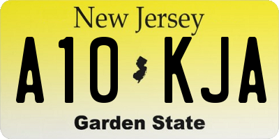 NJ license plate A10KJA