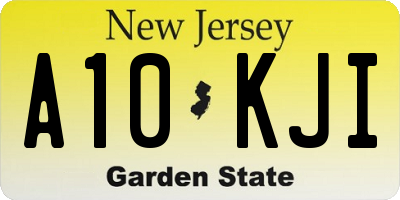 NJ license plate A10KJI