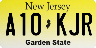 NJ license plate A10KJR