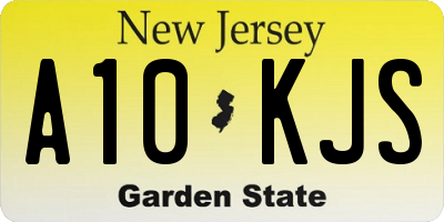 NJ license plate A10KJS