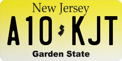 NJ license plate A10KJT