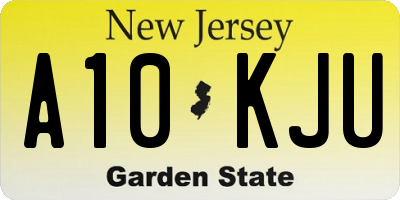 NJ license plate A10KJU