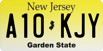 NJ license plate A10KJY