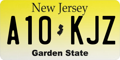 NJ license plate A10KJZ