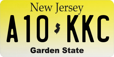 NJ license plate A10KKC