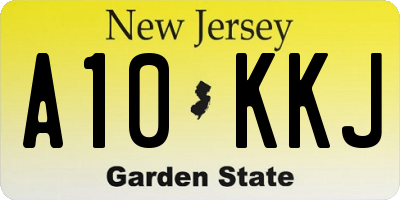 NJ license plate A10KKJ