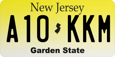 NJ license plate A10KKM