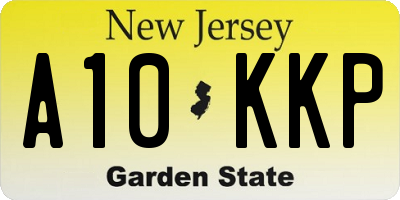 NJ license plate A10KKP