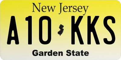 NJ license plate A10KKS