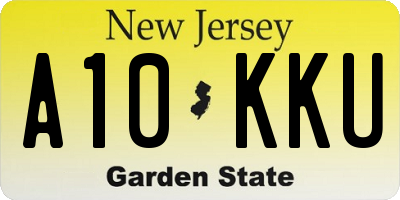 NJ license plate A10KKU