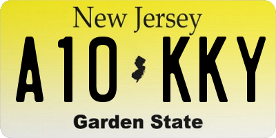 NJ license plate A10KKY