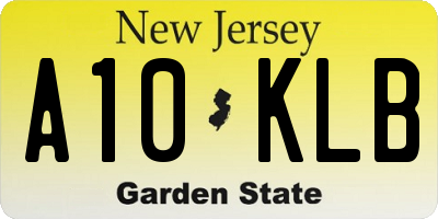 NJ license plate A10KLB