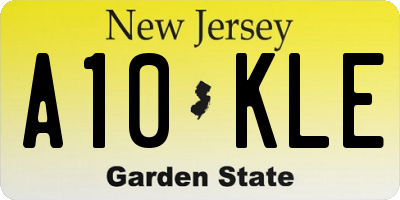 NJ license plate A10KLE