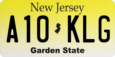 NJ license plate A10KLG