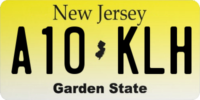 NJ license plate A10KLH