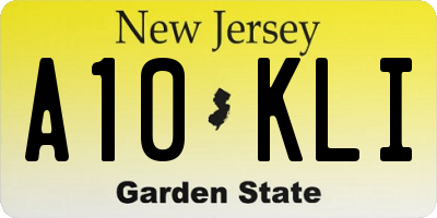 NJ license plate A10KLI