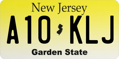 NJ license plate A10KLJ