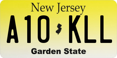 NJ license plate A10KLL