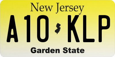 NJ license plate A10KLP