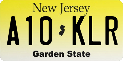 NJ license plate A10KLR