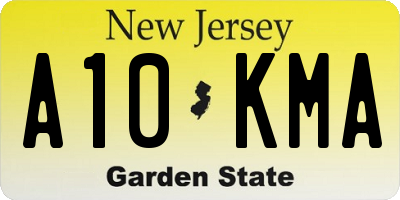 NJ license plate A10KMA