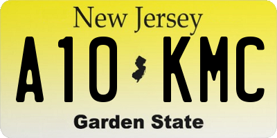 NJ license plate A10KMC