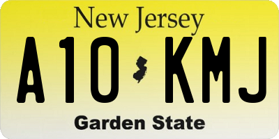 NJ license plate A10KMJ